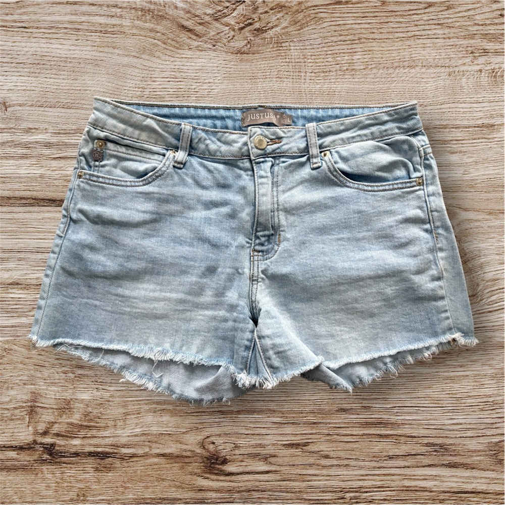 Just USA Blue Jean Shorts Distressed Cut-Off Style